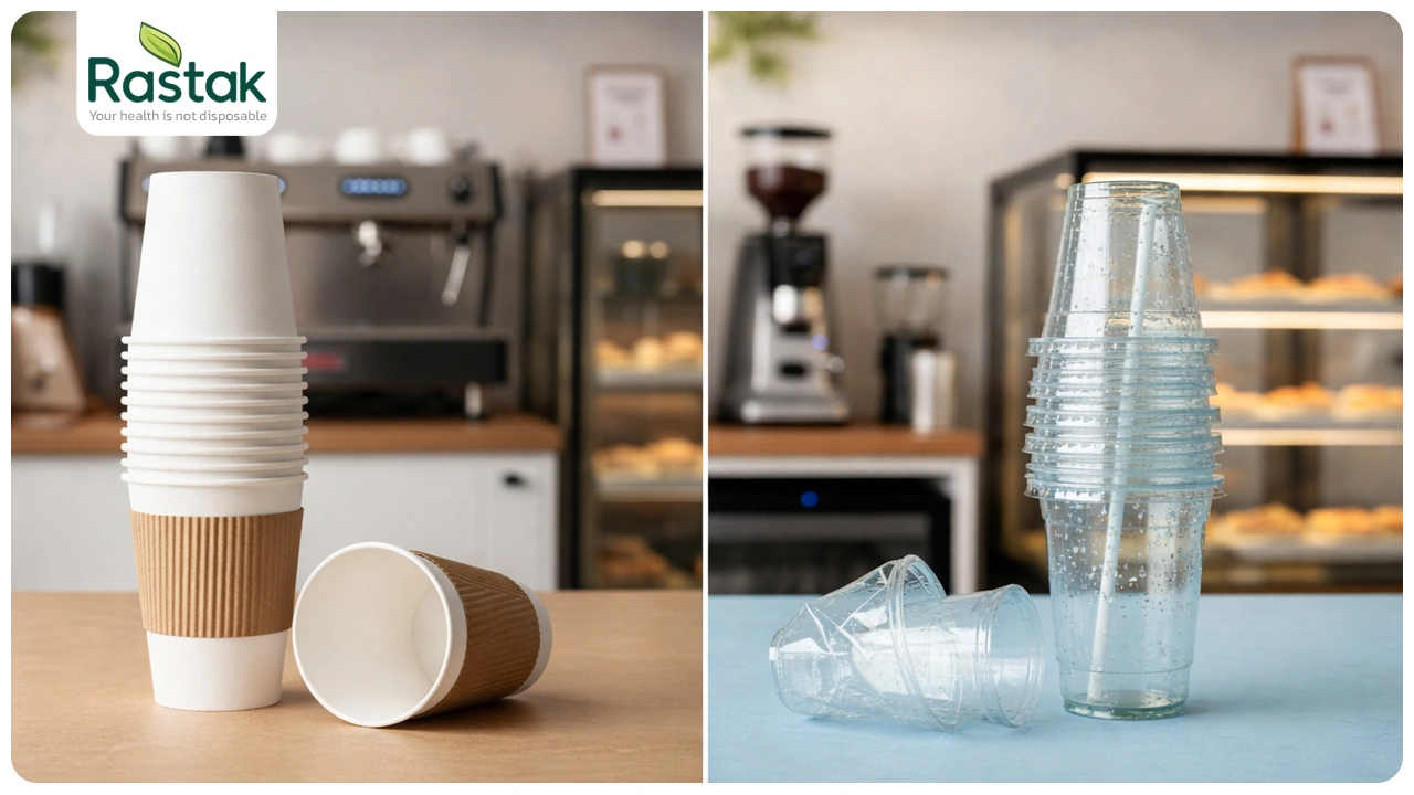 لیوان کاغذی یا پلاستیکی