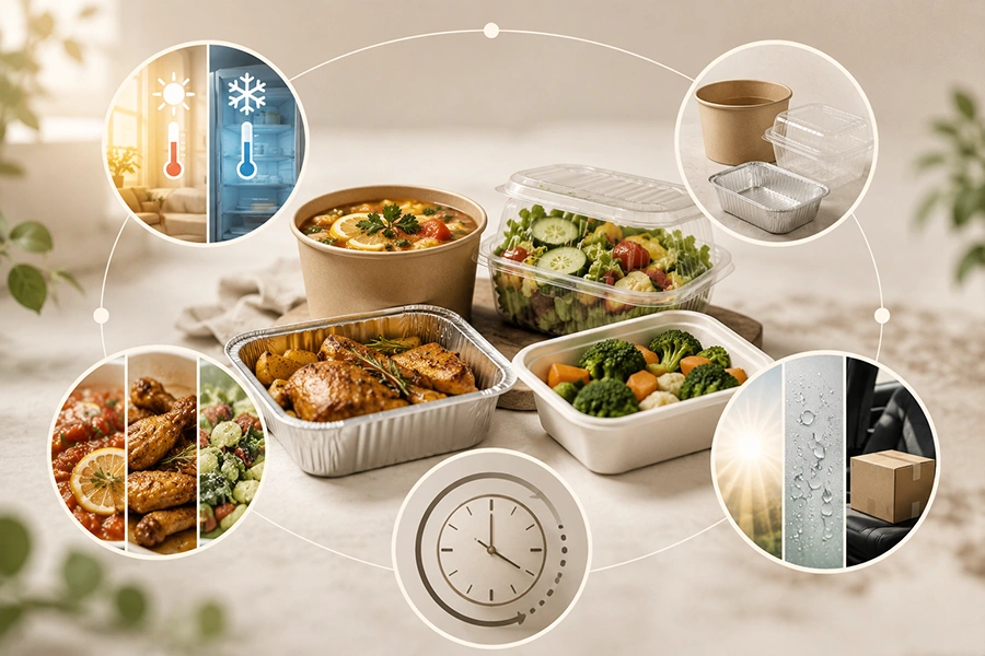 مدت‌زمان نگهداری غذا در ظروف
