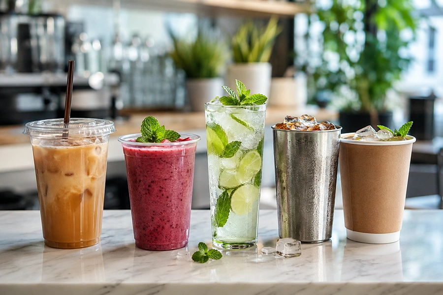 لیوان شیشه‌ای، پلاستیکی، کاغذی و استیل
